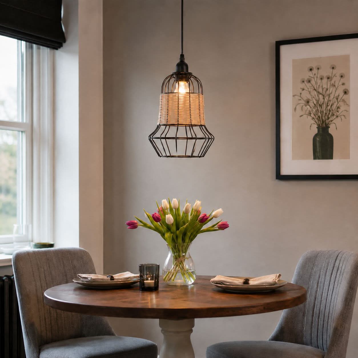 Glyph-Lightsin Basket-Inspired Bar Pendant Light Natural Rattan Pendant Lighting