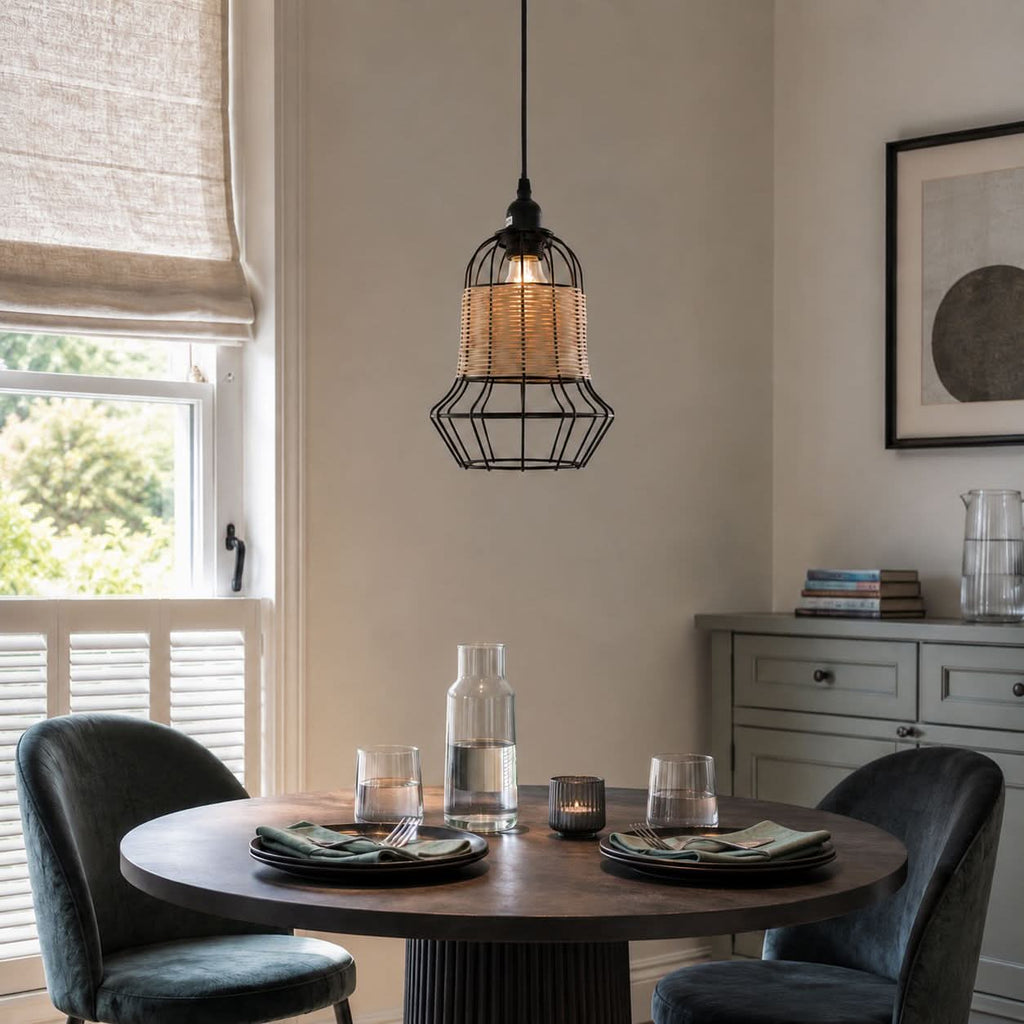 Glyph-Lightsin Basket-Inspired Bar Pendant Light Natural Rattan Pendant Lighting