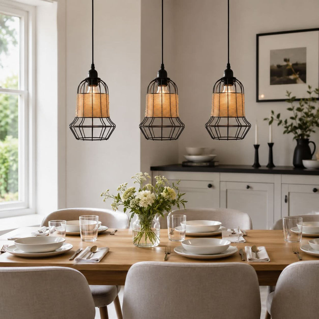 Glyph-Lightsin Basket-Inspired Bar Pendant Light Natural Rattan Pendant Lighting