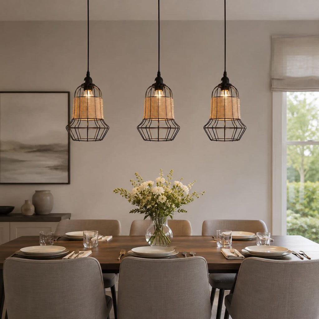 Glyph-Lightsin Basket-Inspired Bar Pendant Light Natural Rattan Pendant Lighting