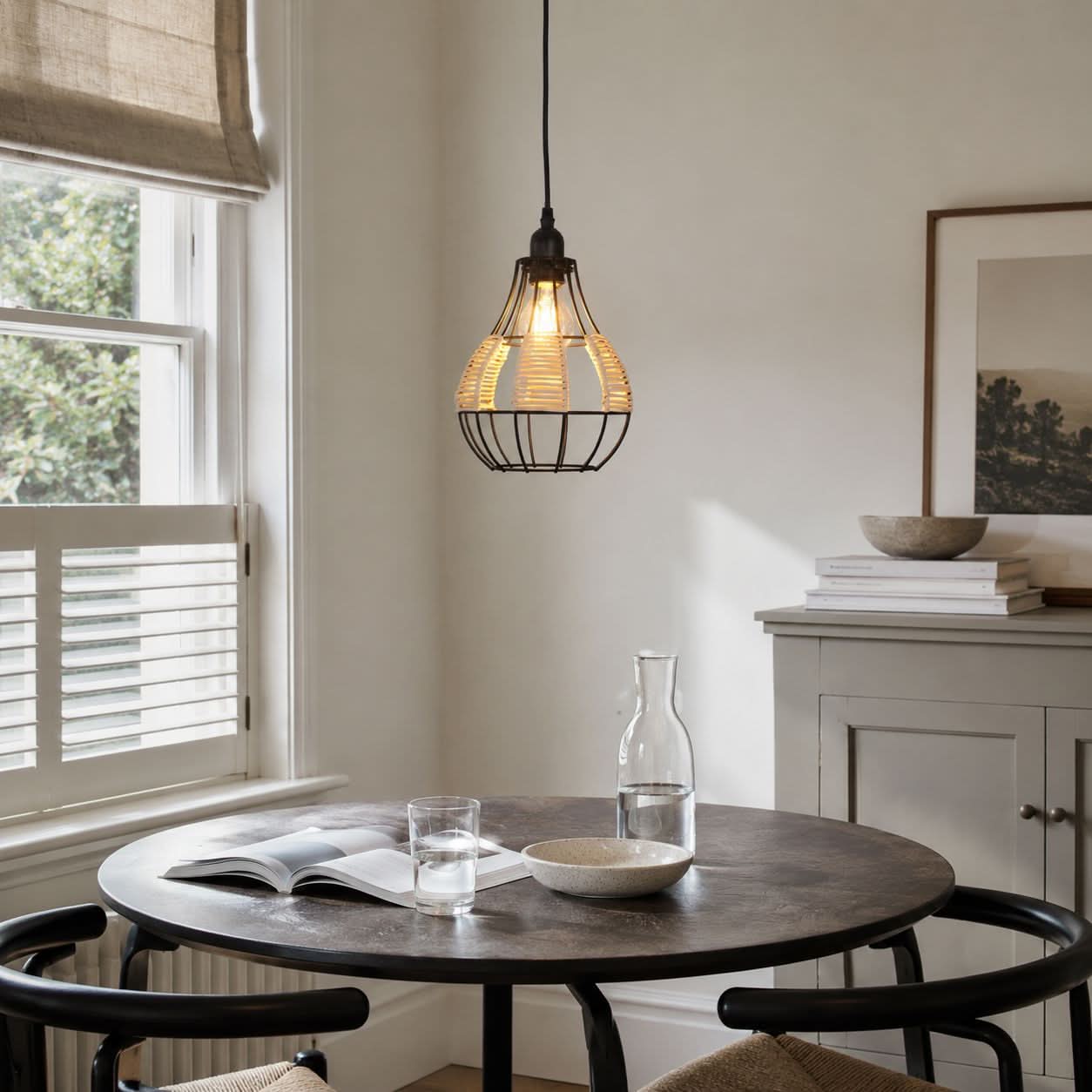Glyph-Lightsin Basketweave Rattan Pendant Light for Cozy Earthy Elegance