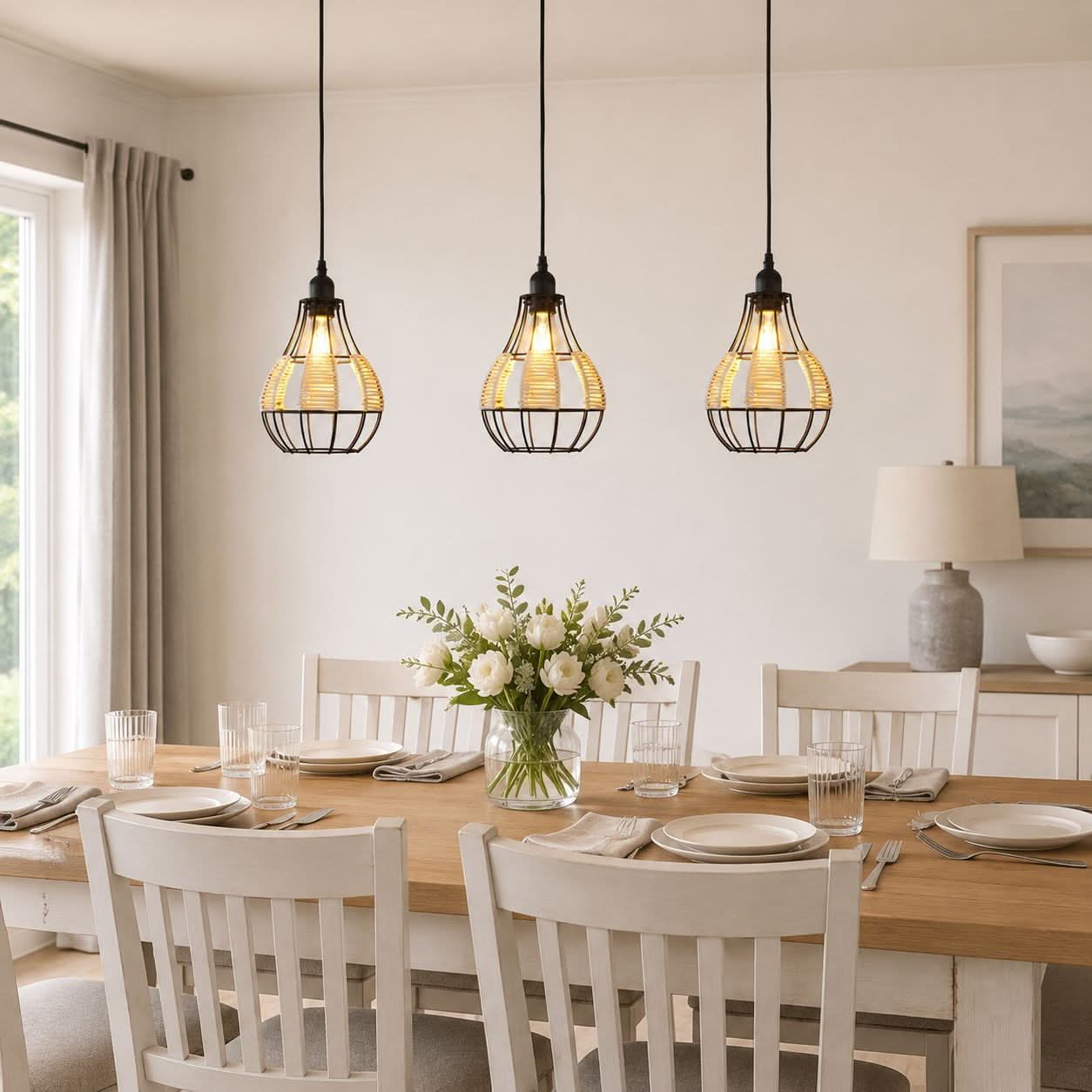 Glyph-Lightsin Basketweave Rattan Pendant Light for Cozy Earthy Elegance