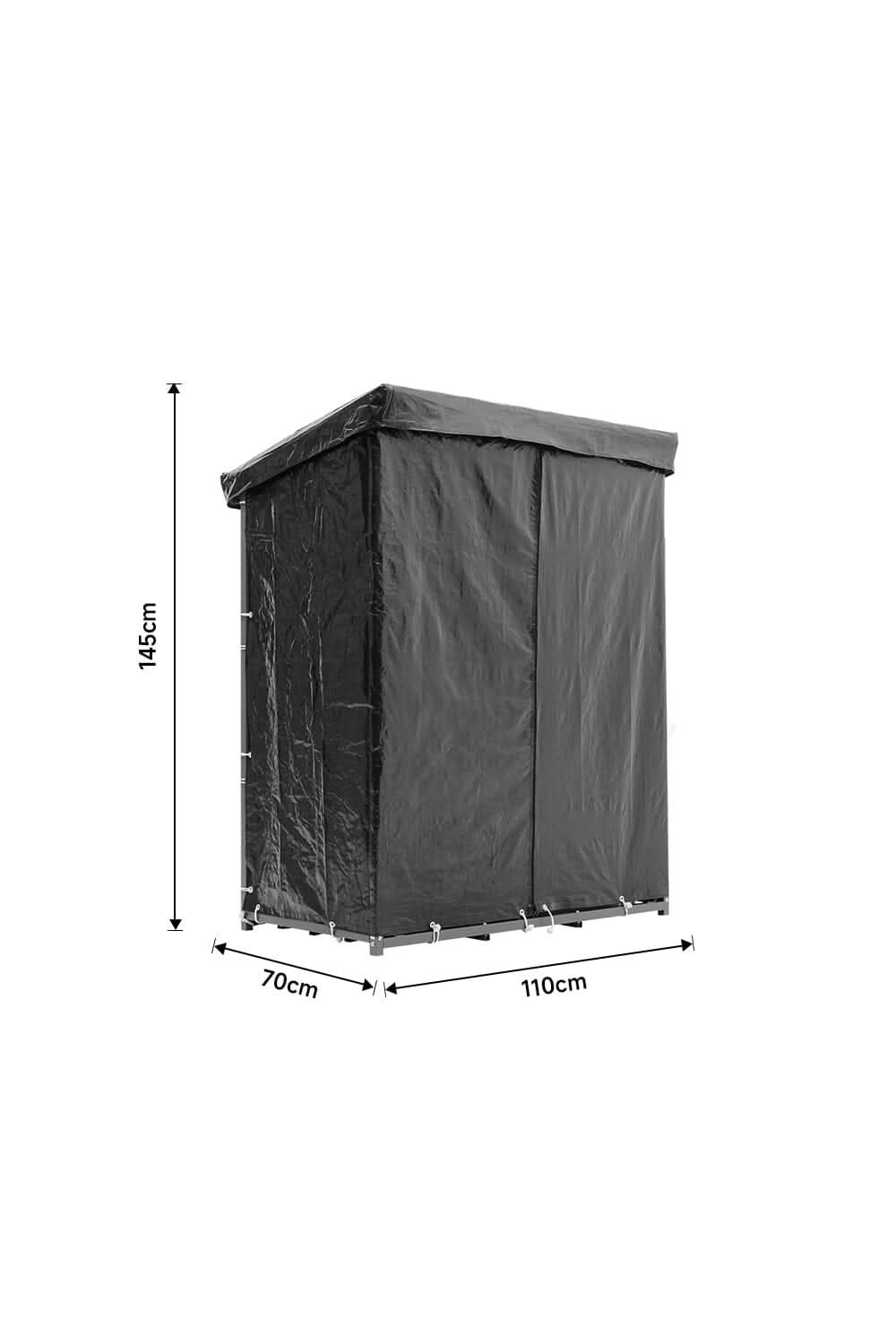 Garden Metal Tube Firewood Rack with PE Cover Roof