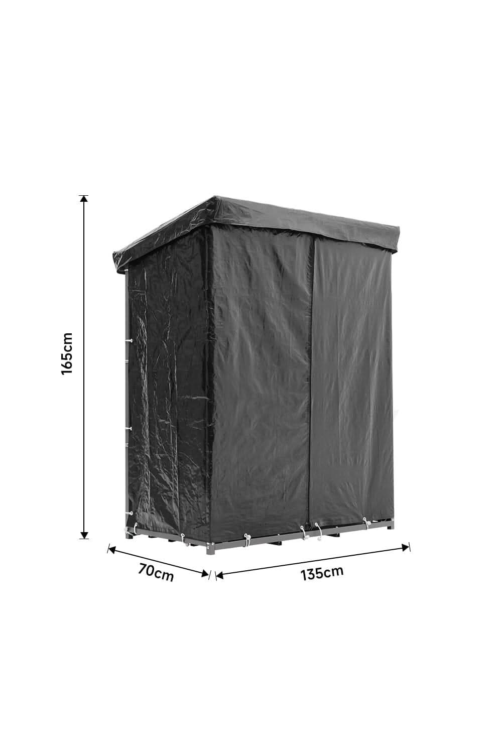 Garden Metal Tube Firewood Rack with PE Cover Roof