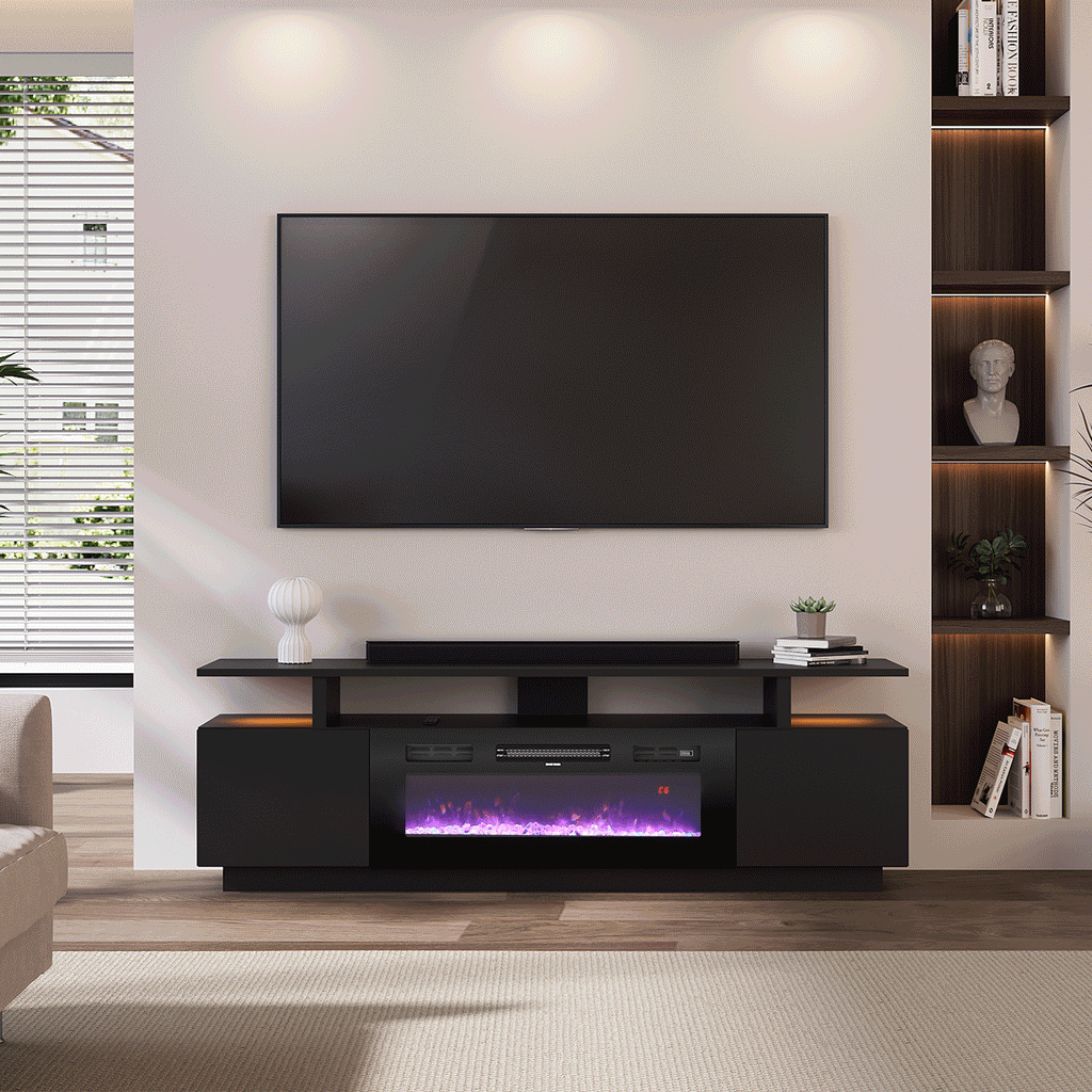70 inch Elegant and Functional Electric Fireplace TV Stand with Modern Features