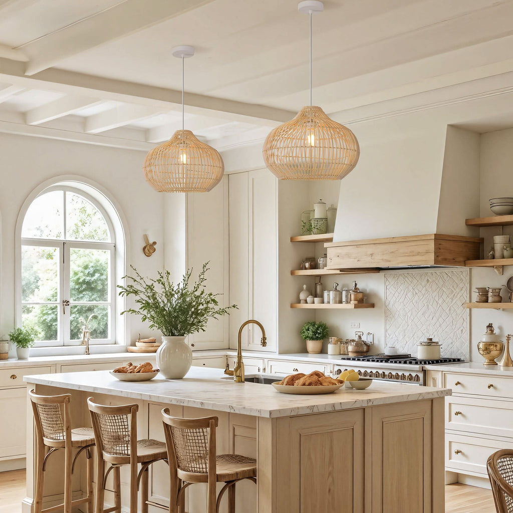 Lightsin Cella-Natural Bamboo Basket Shape Pendant Light