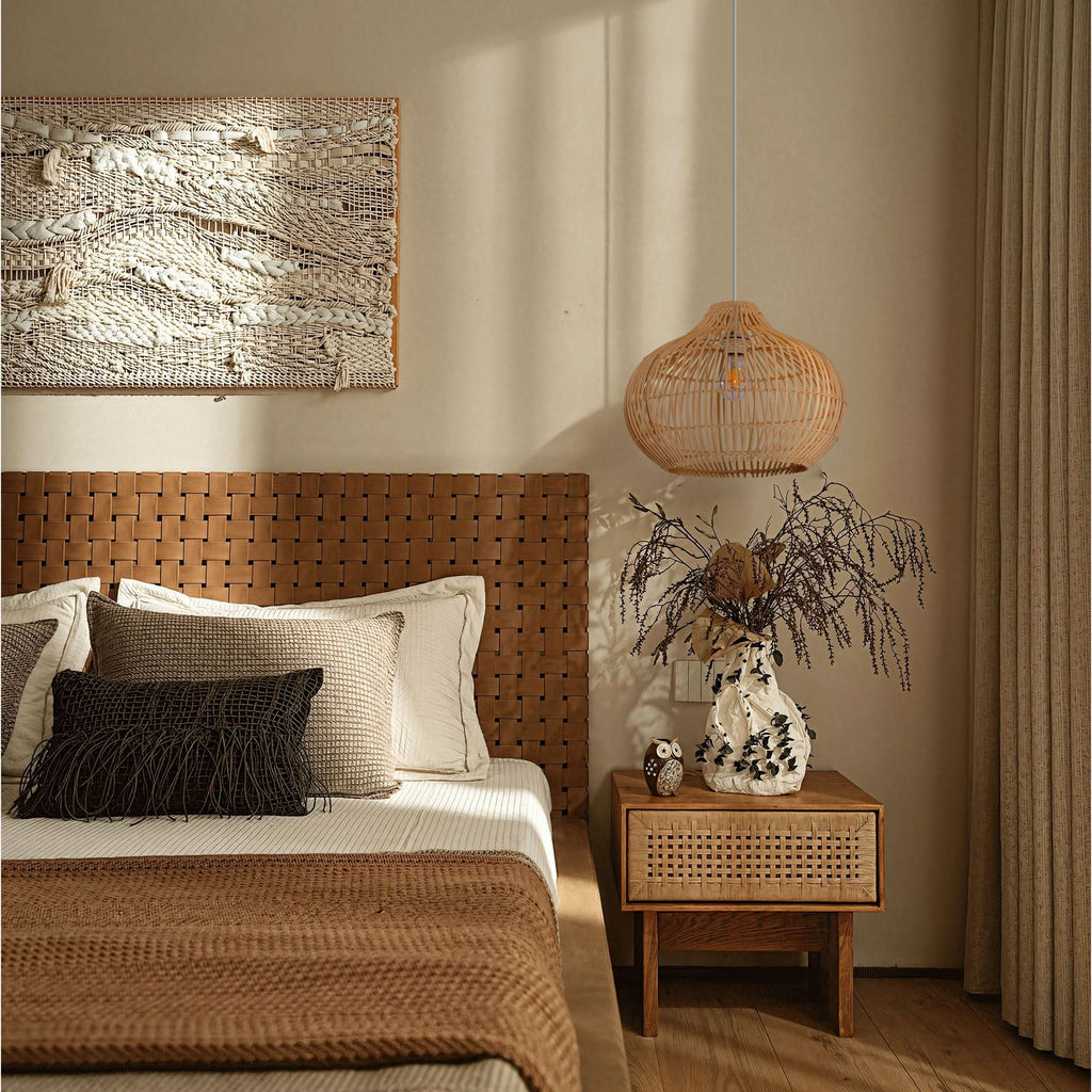 Lightsin Cella-Natural Bamboo Basket Shape Pendant Light