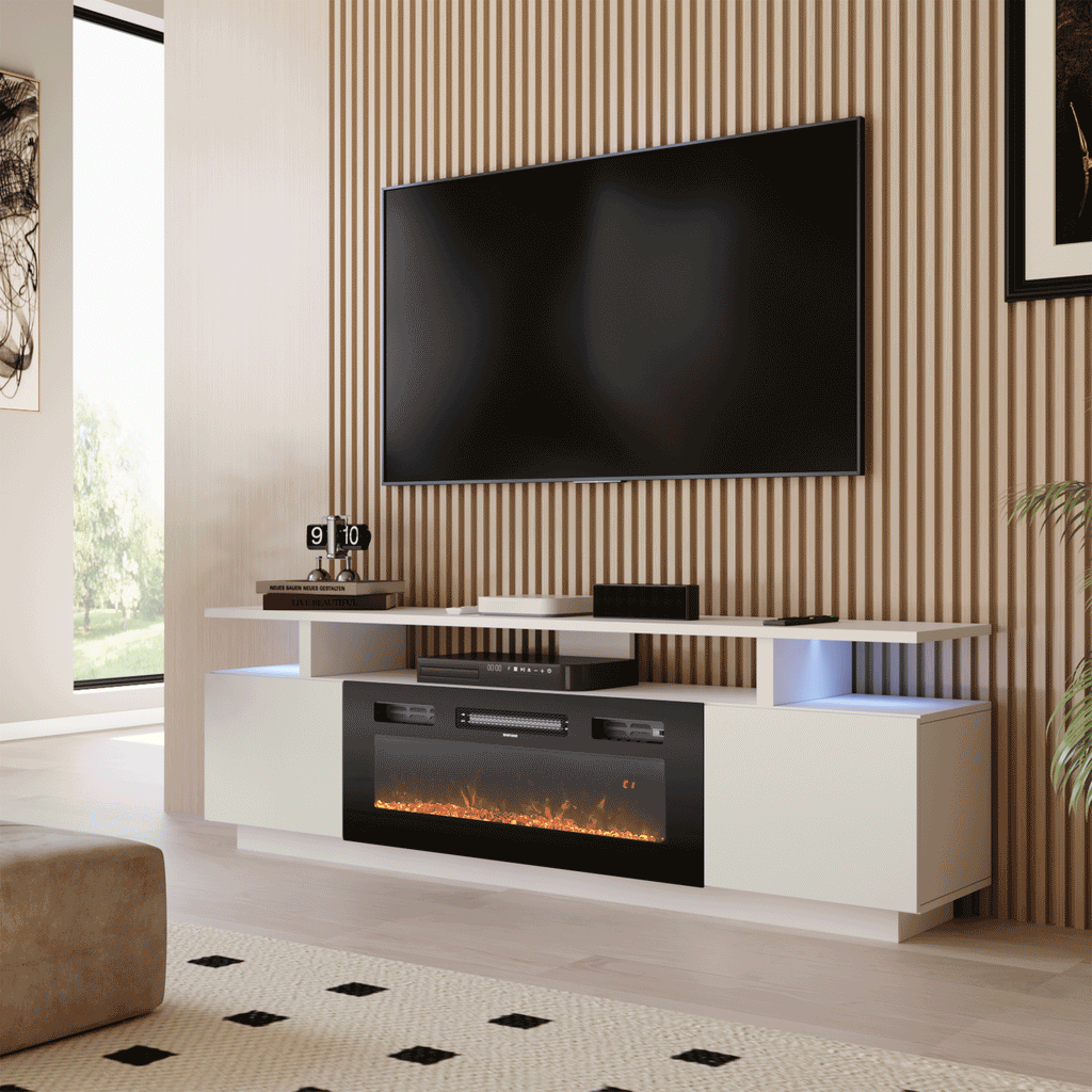 70 inch Elegant and Functional Electric Fireplace TV Stand with Modern Features
