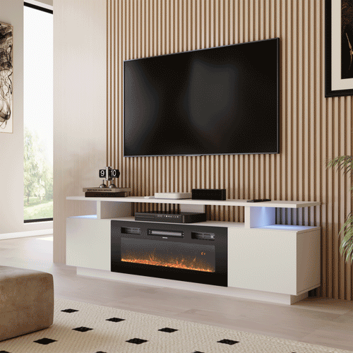 70 inch Elegant and Functional Electric Fireplace TV Stand with Modern Features