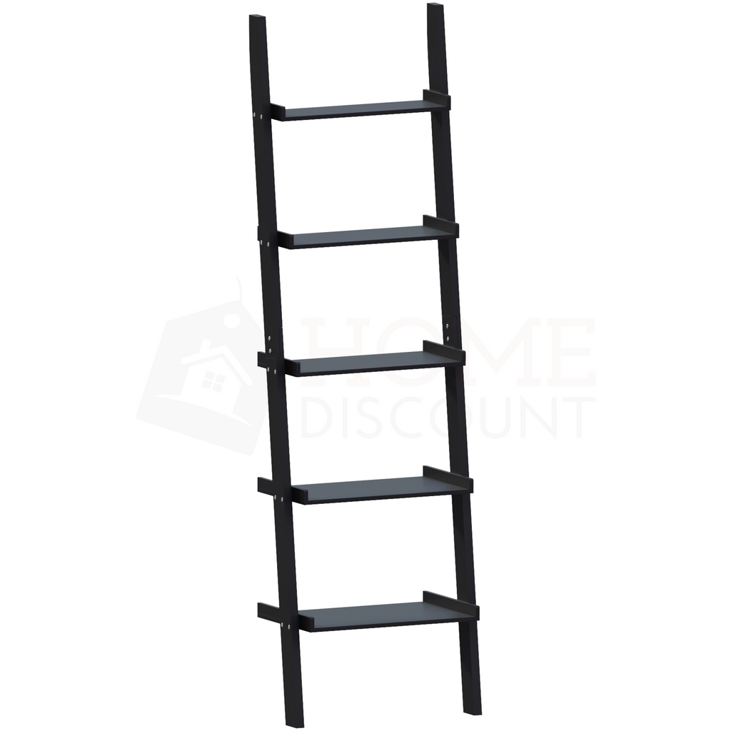 York 5-Tier Ladder Bookcase - Black