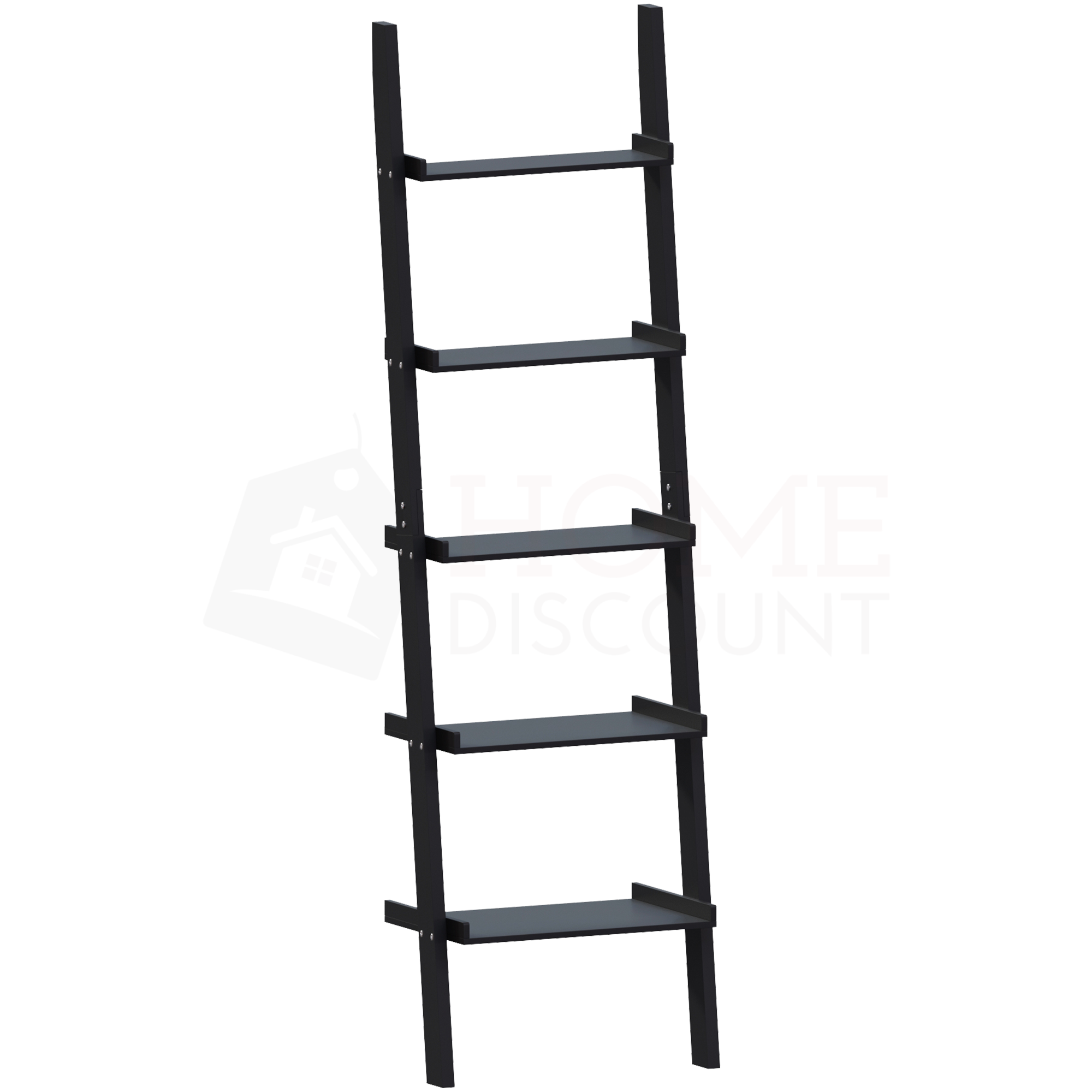 York 5-Tier Ladder Bookcase - Black