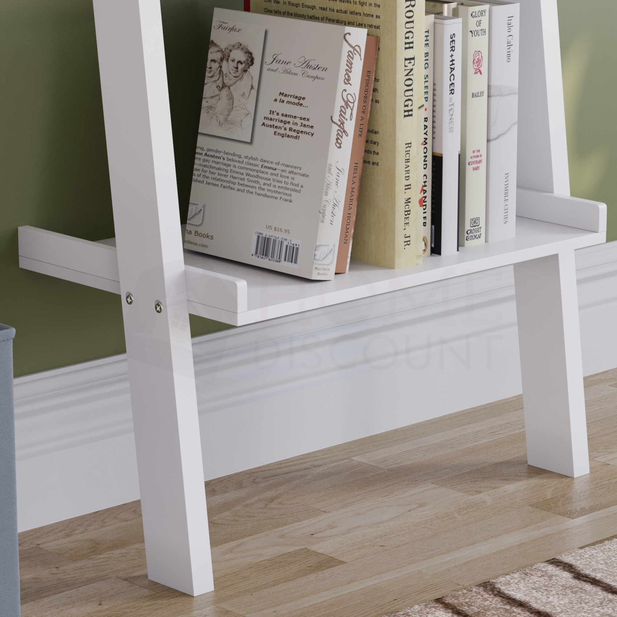 York 5-Tier Ladder Bookcase - White