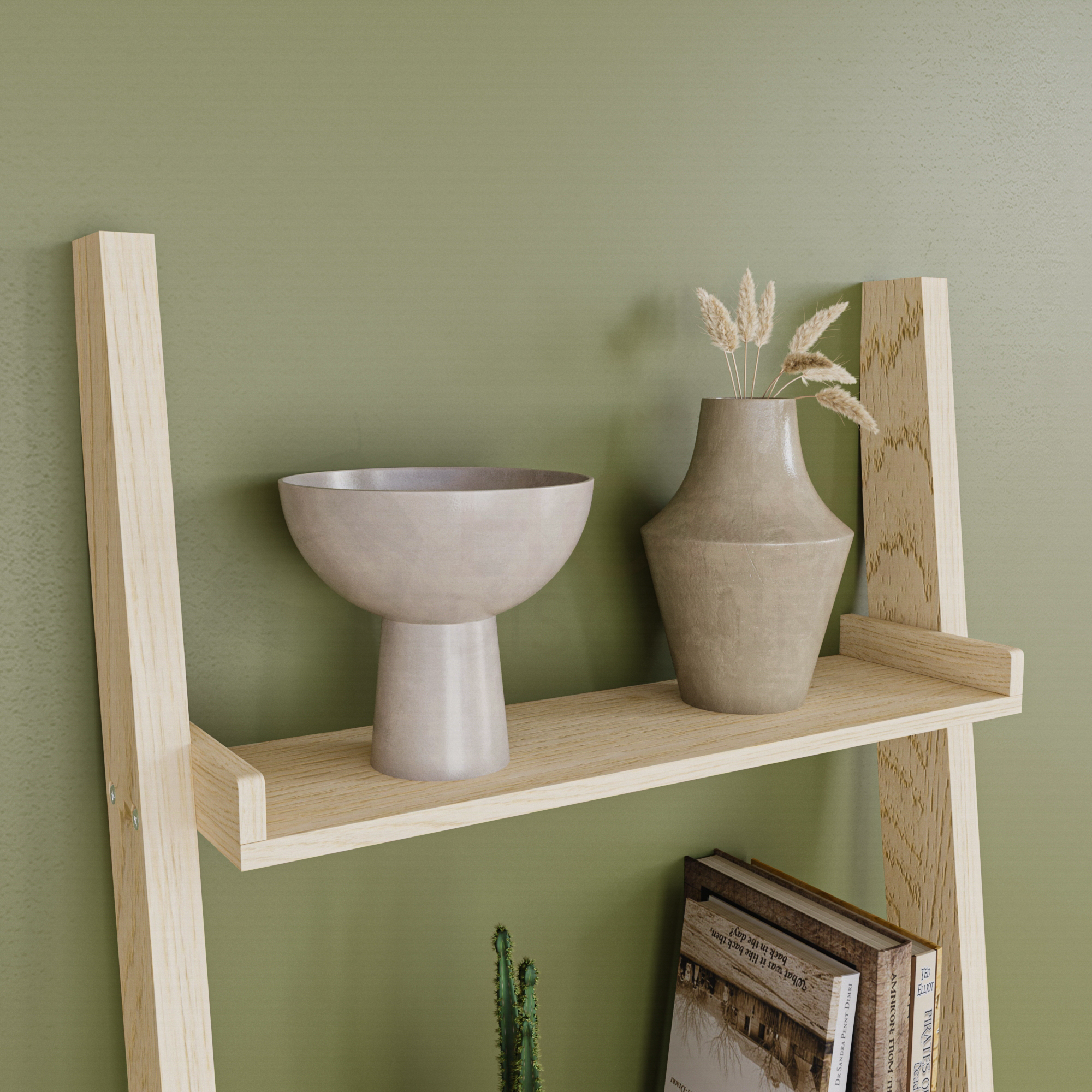 York 5-Tier Ladder Bookcase - Pine
