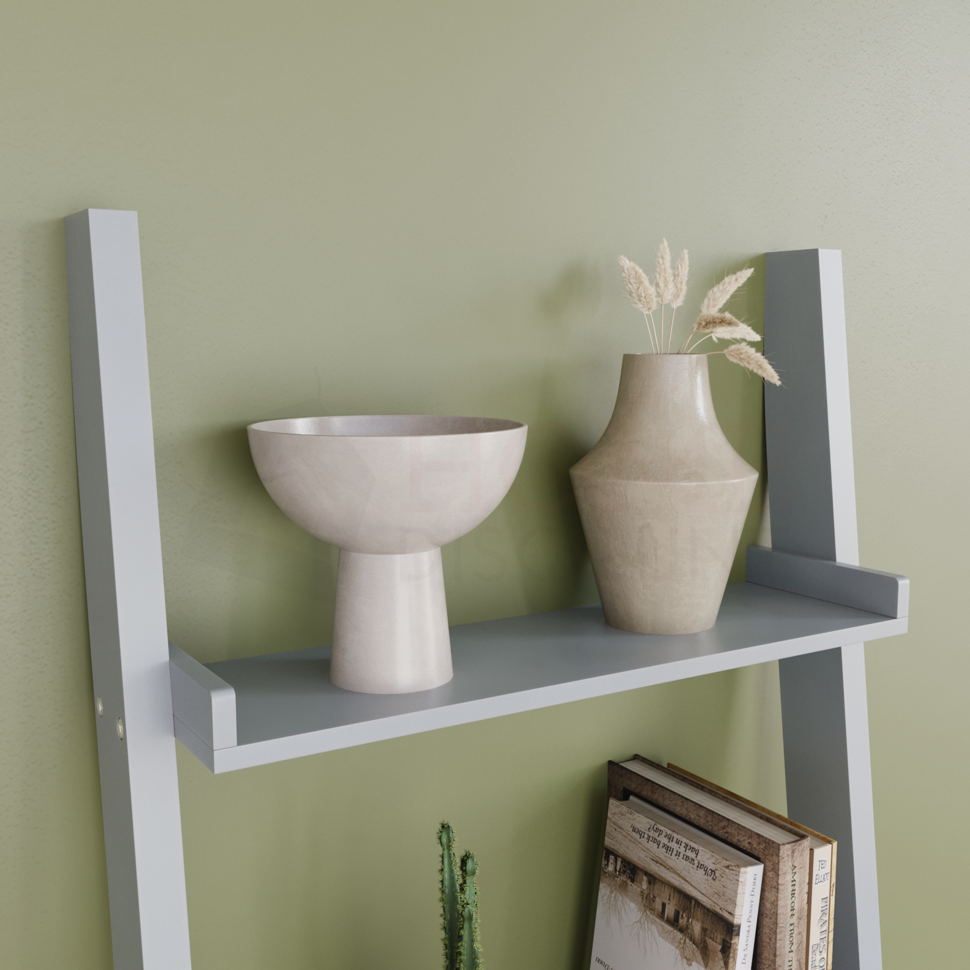 York 5-Tier Ladder Bookcase - Grey