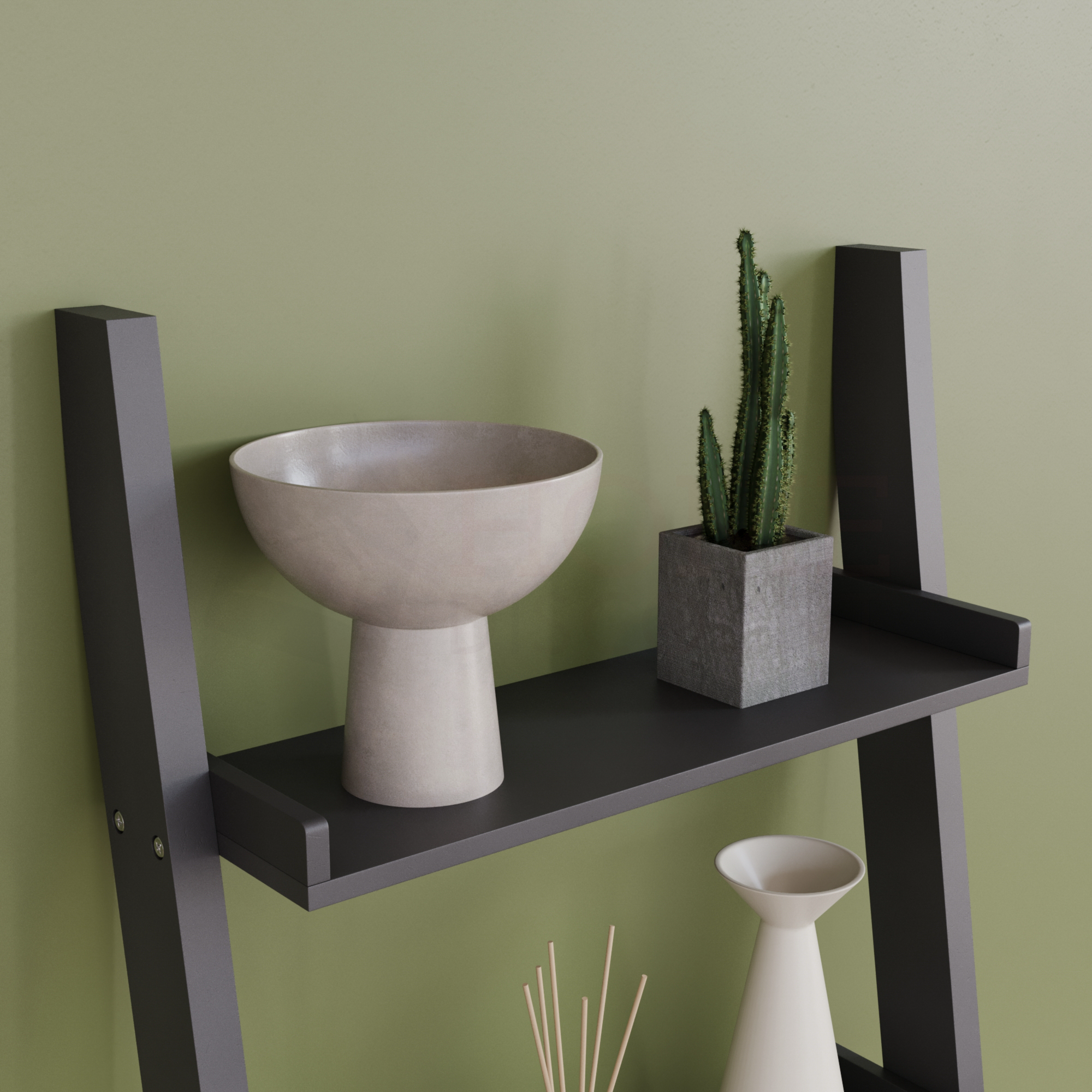 York 4-Tier Ladder Bookcase - Black
