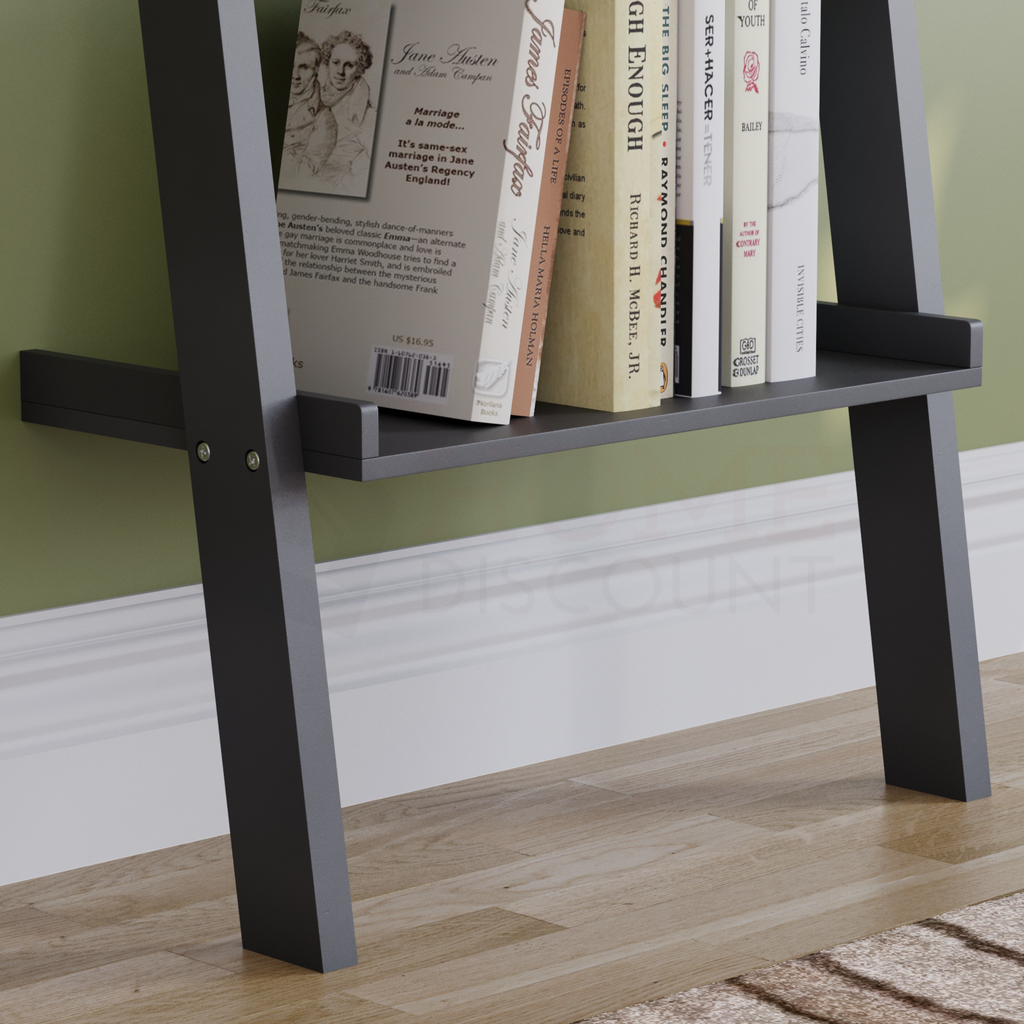 York 4-Tier Ladder Bookcase - Black