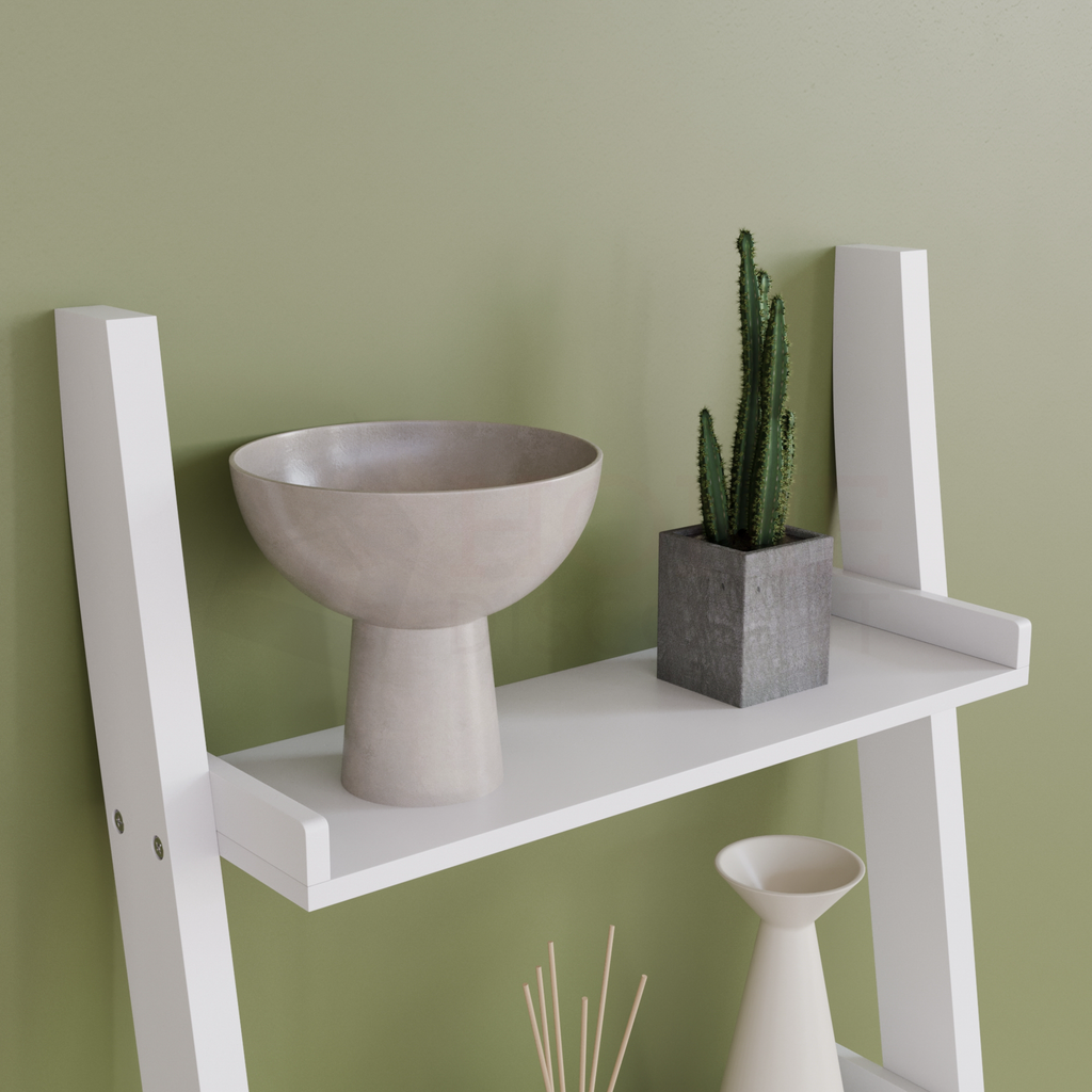 York 4-Tier Ladder Bookcase - White