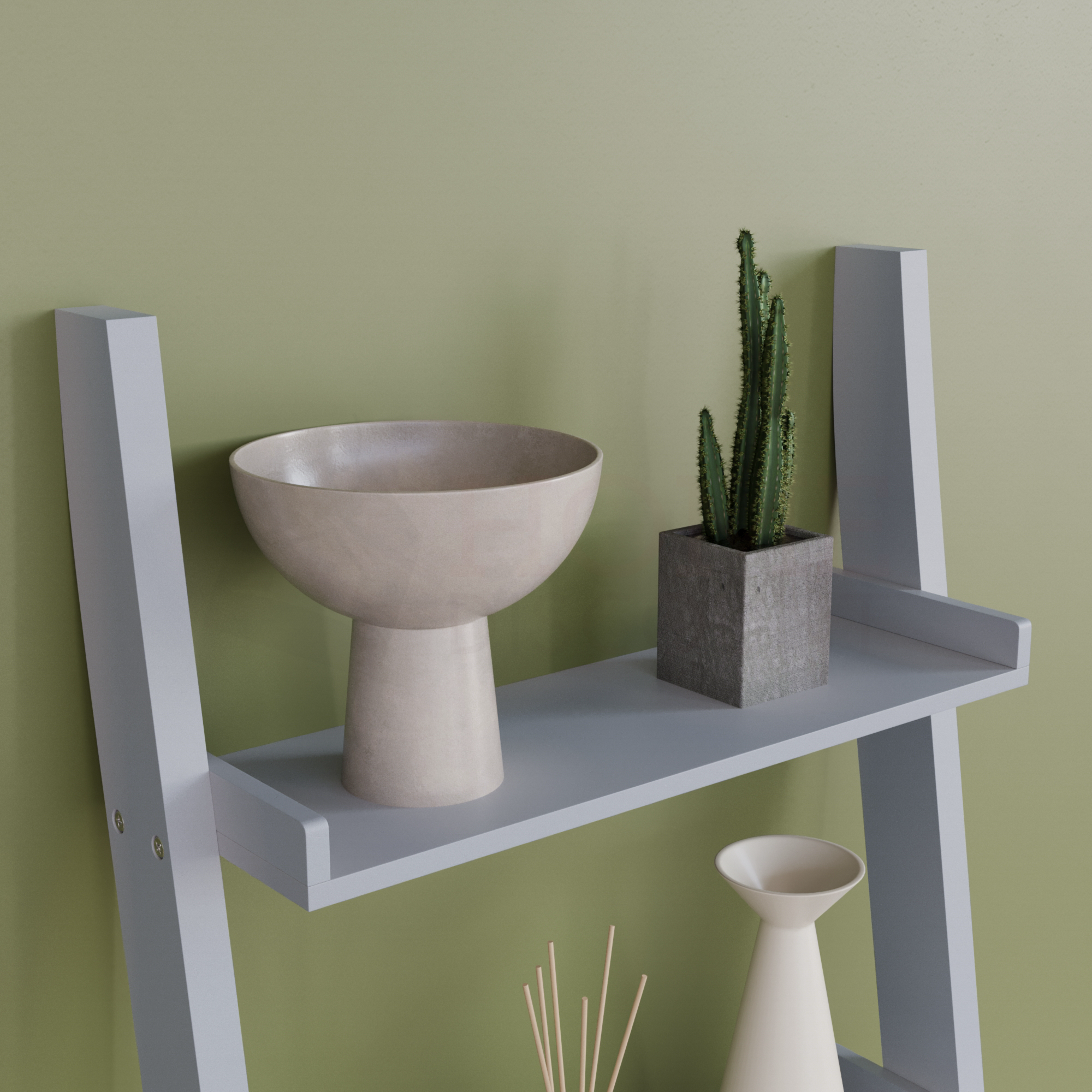 York 4-Tier Ladder Bookcase - Grey
