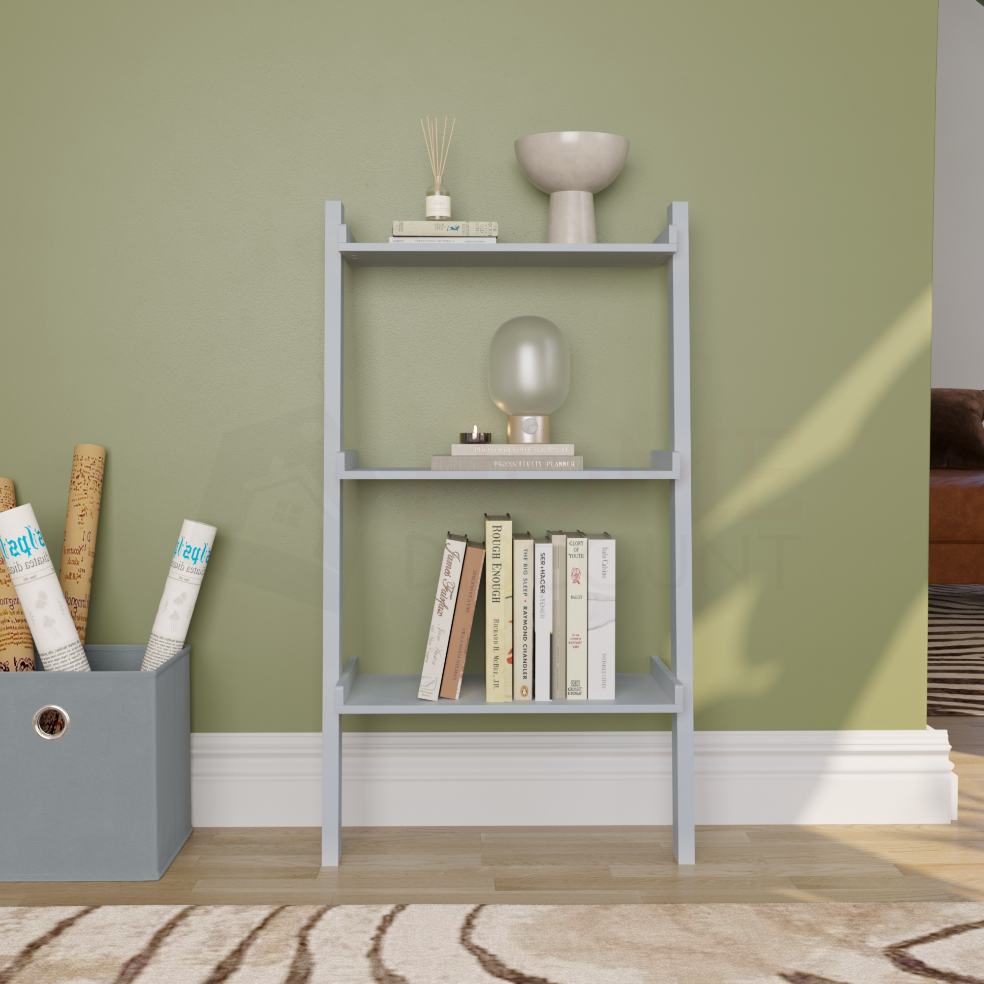 York 3-Tier Ladder Bookcase - Grey