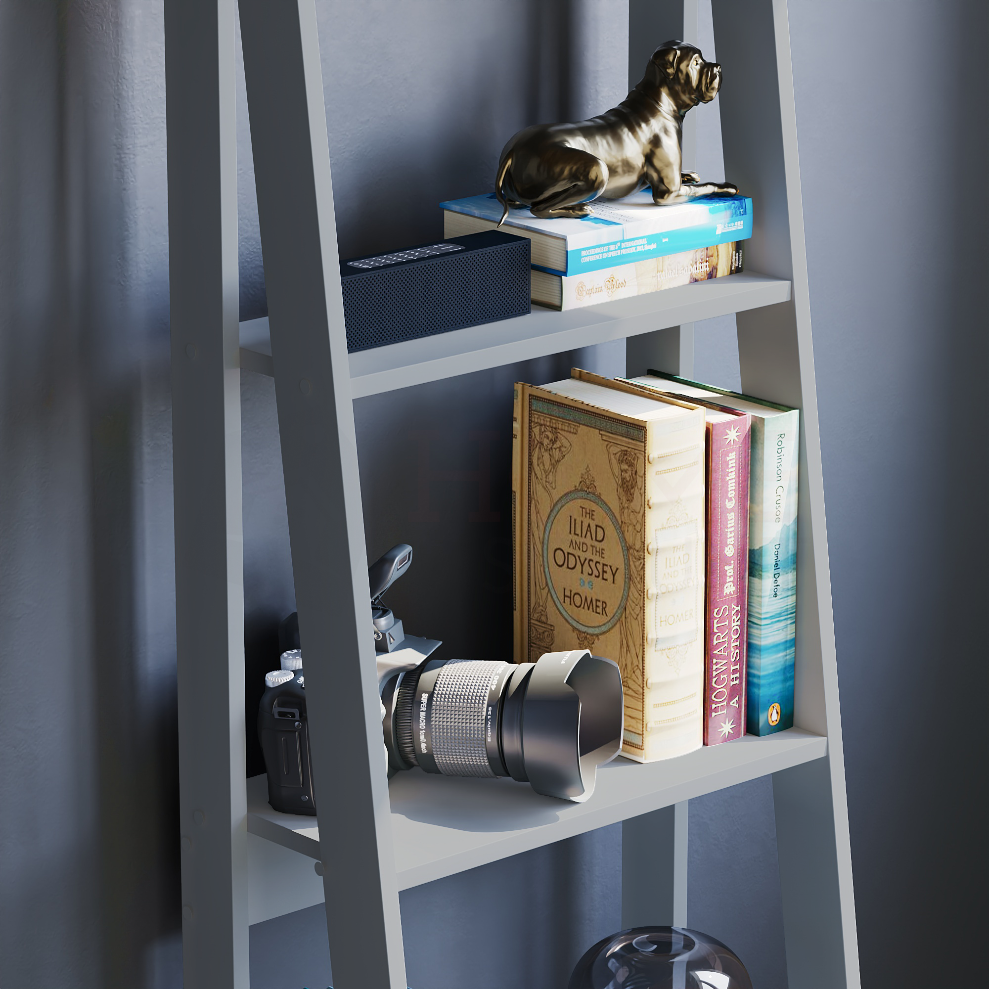 Bristol 5-Tier Step Ladder Bookcase - Grey