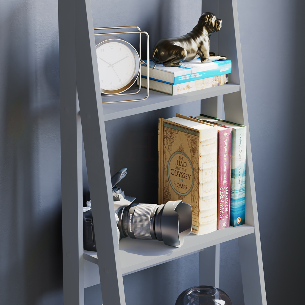 Bristol 4-Tier Step Ladder Bookcase - Grey