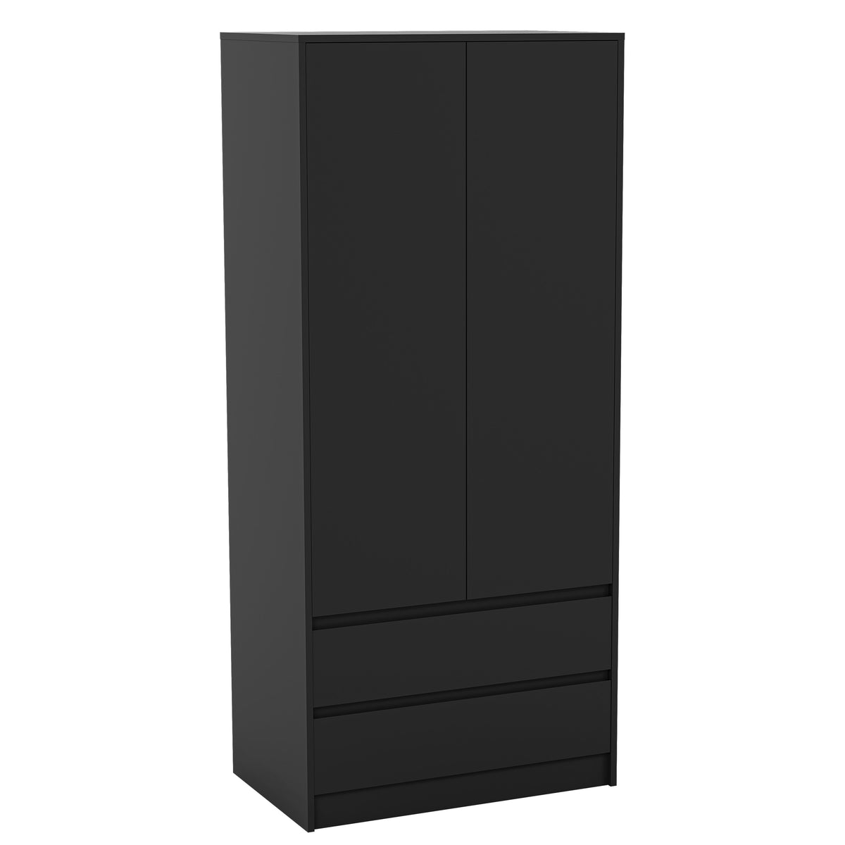 Denver 2-Door 2-Drawer Wardrobe, Black