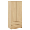 Denver 2-Door 2-Drawer Wardrobe, Pine