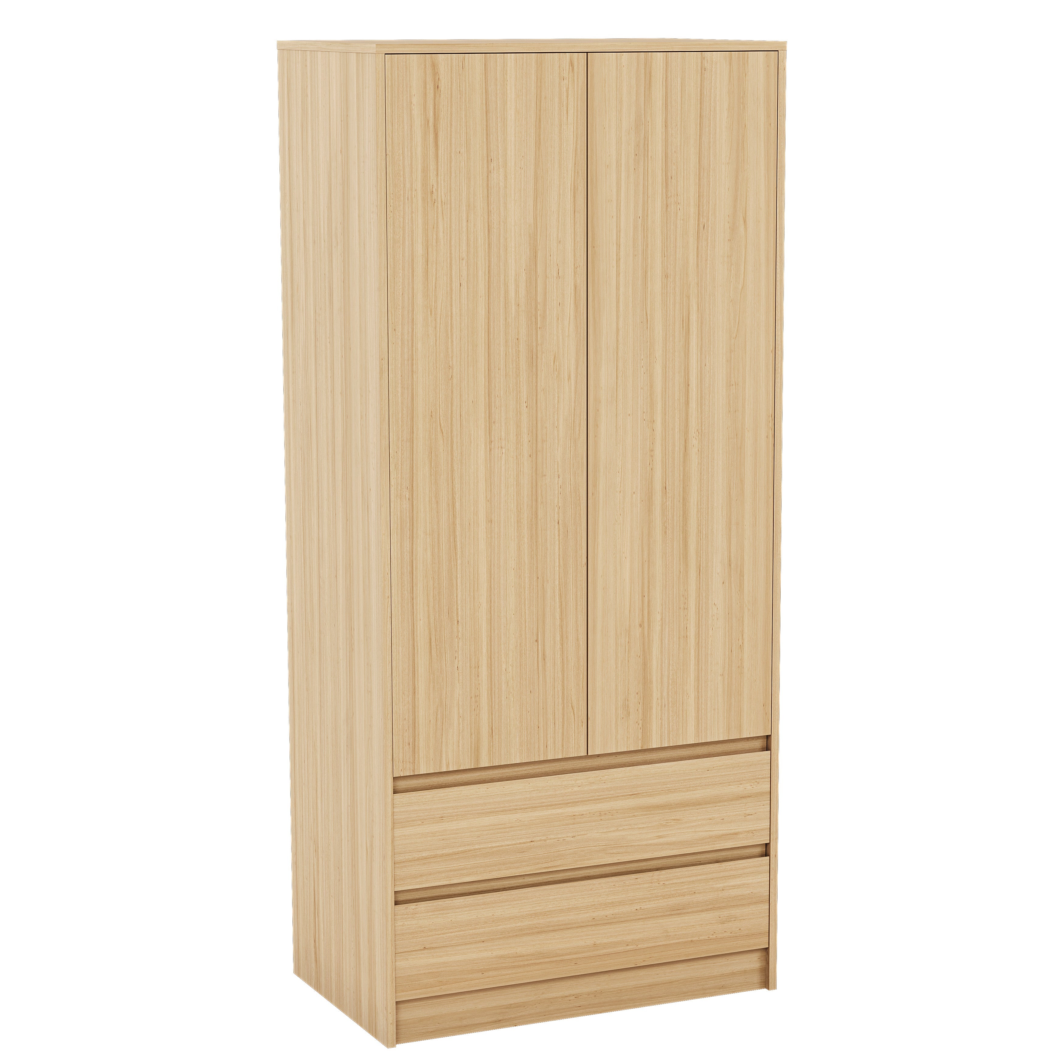 Denver 2-Door 2-Drawer Wardrobe, Pine