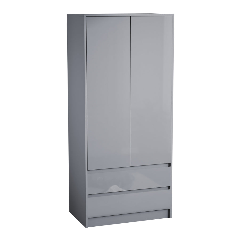 Glinton 2-Door 2-Drawer Wardrobe, Grey (FSC 100%)