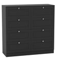 Altino 8 Drawer Chest Cabinet, Black