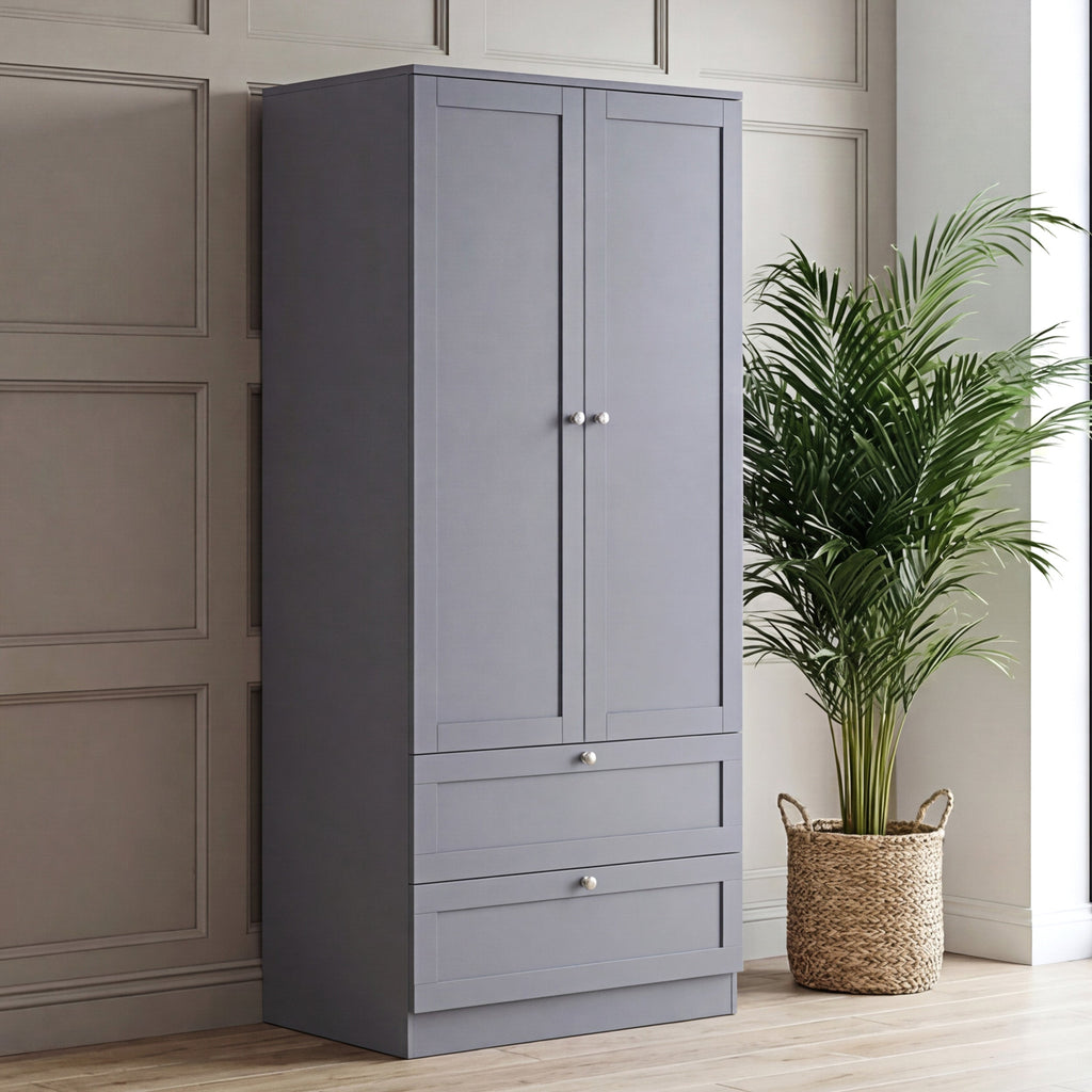 Altino 2 Door 2 Drawer Wardrobe, Grey