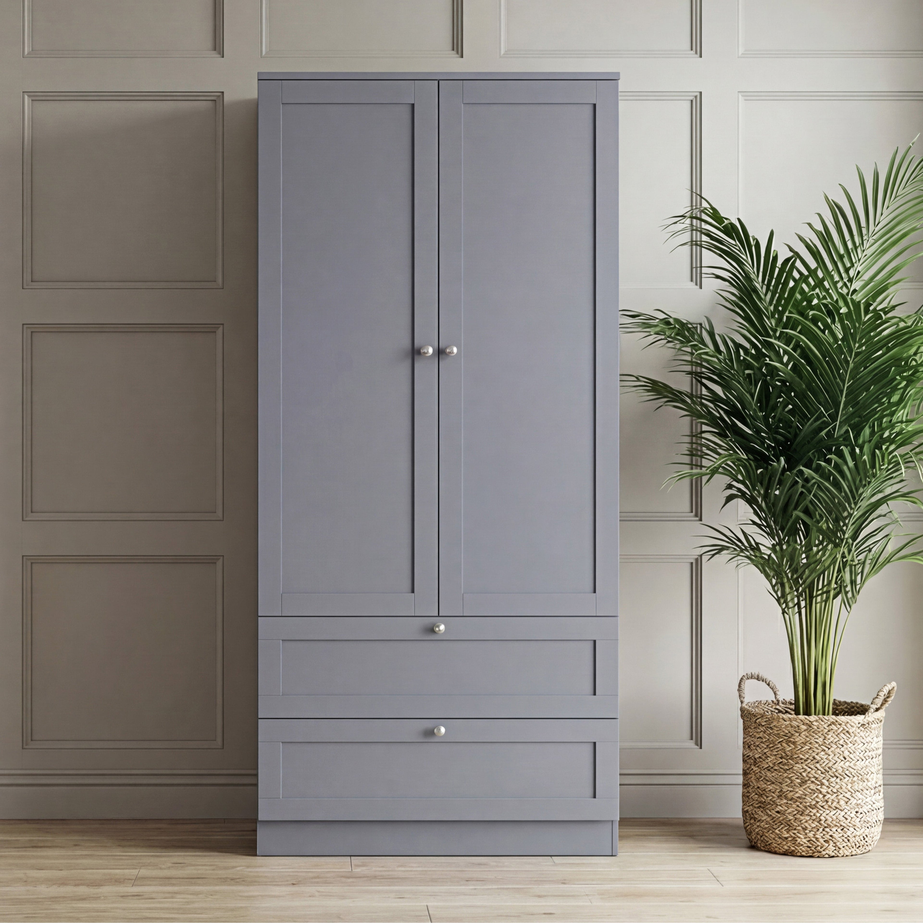 Altino 2 Door 2 Drawer Wardrobe, Grey