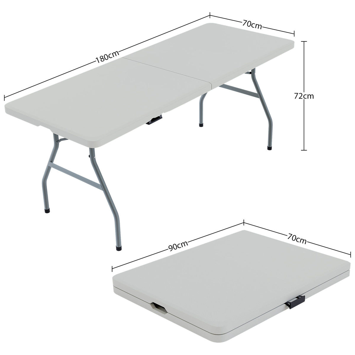 Folding 6ft Table & Set of 2 Folding Benches
