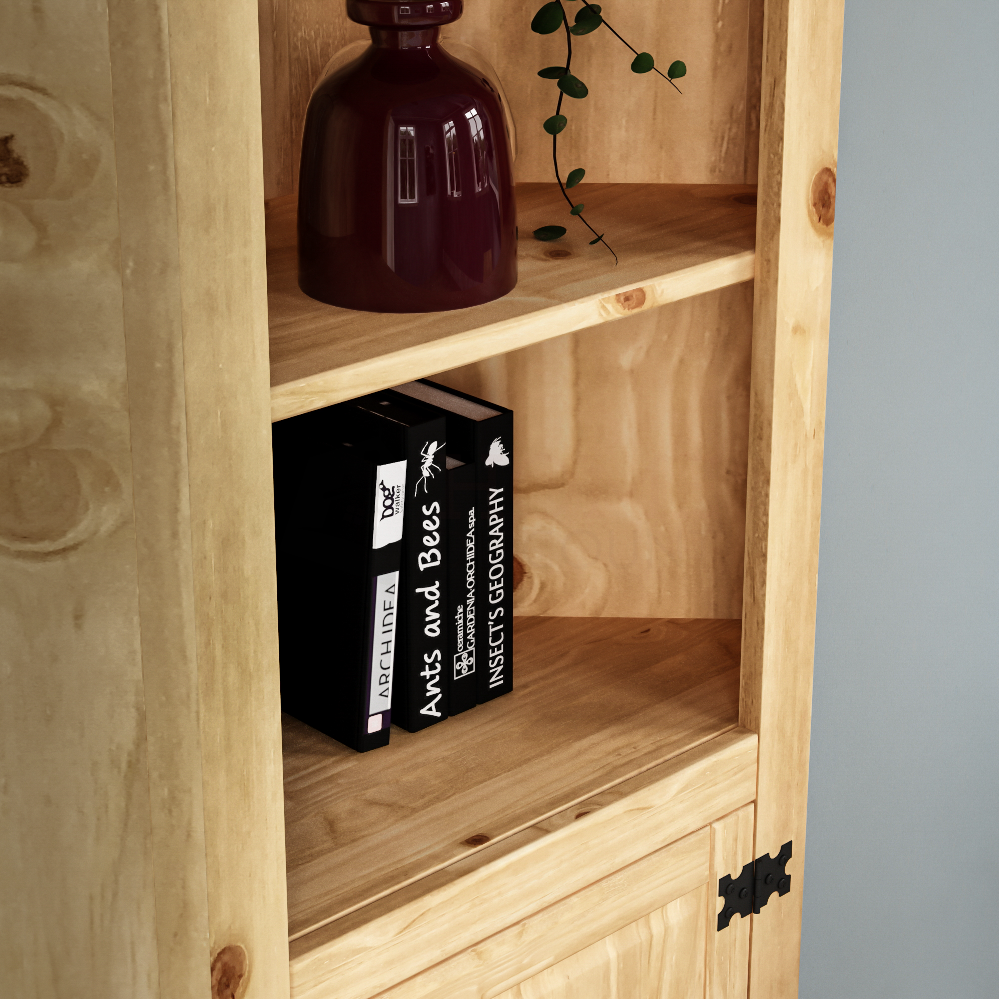 Corona 1-Door Corner Bookcase