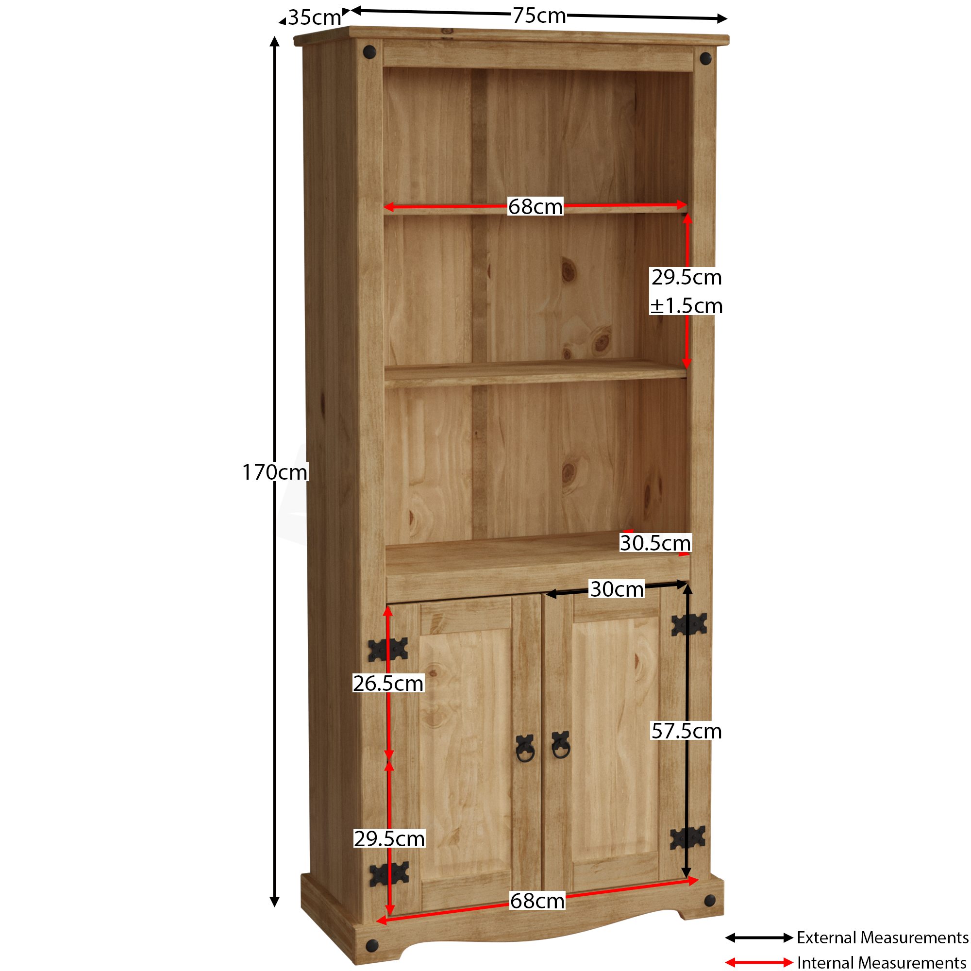 Corona 2-Door Bookcase