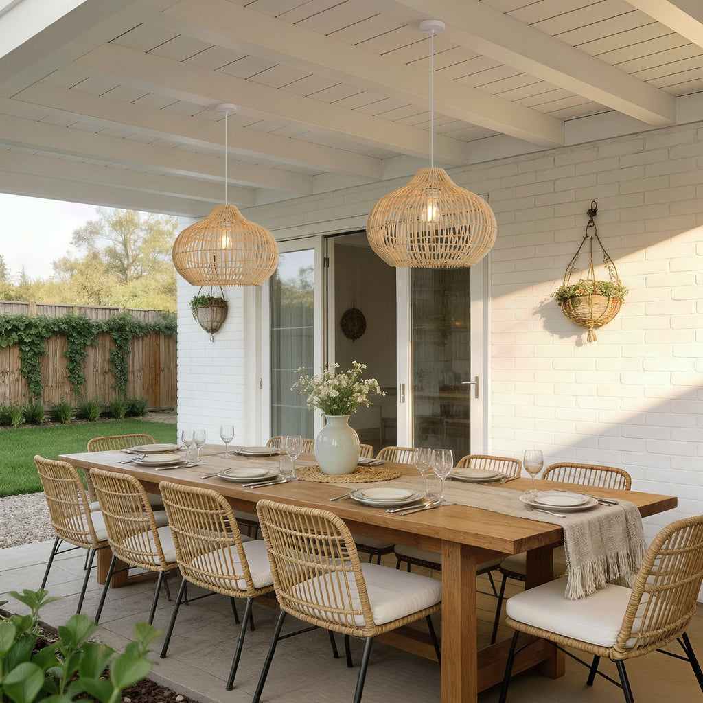 Lightsin Cella-Natural Bamboo Basket Shape Pendant Light