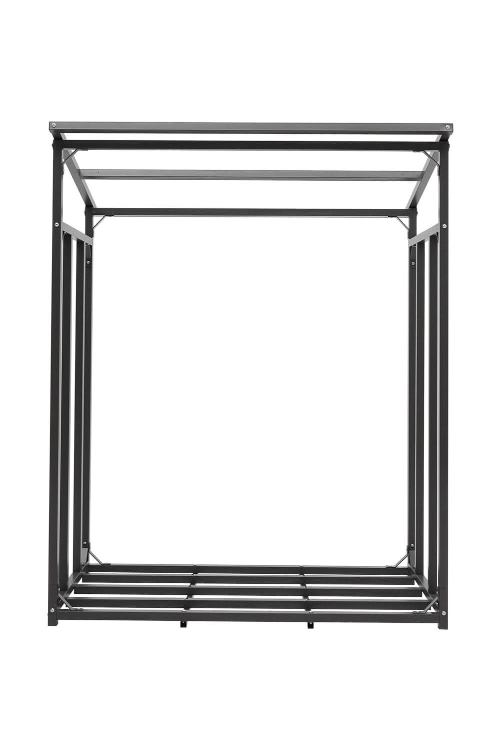 185cm W Garden Metal Tube Firewood Rack with Roof