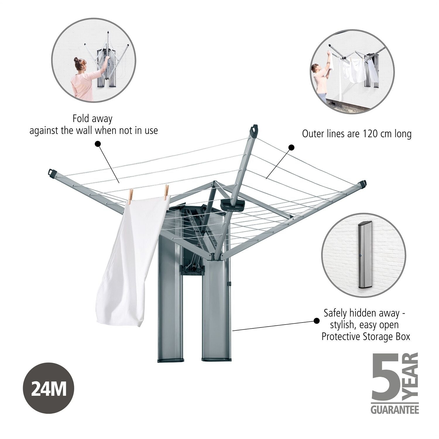 Brabantia WallFix Dryer with Storage Box