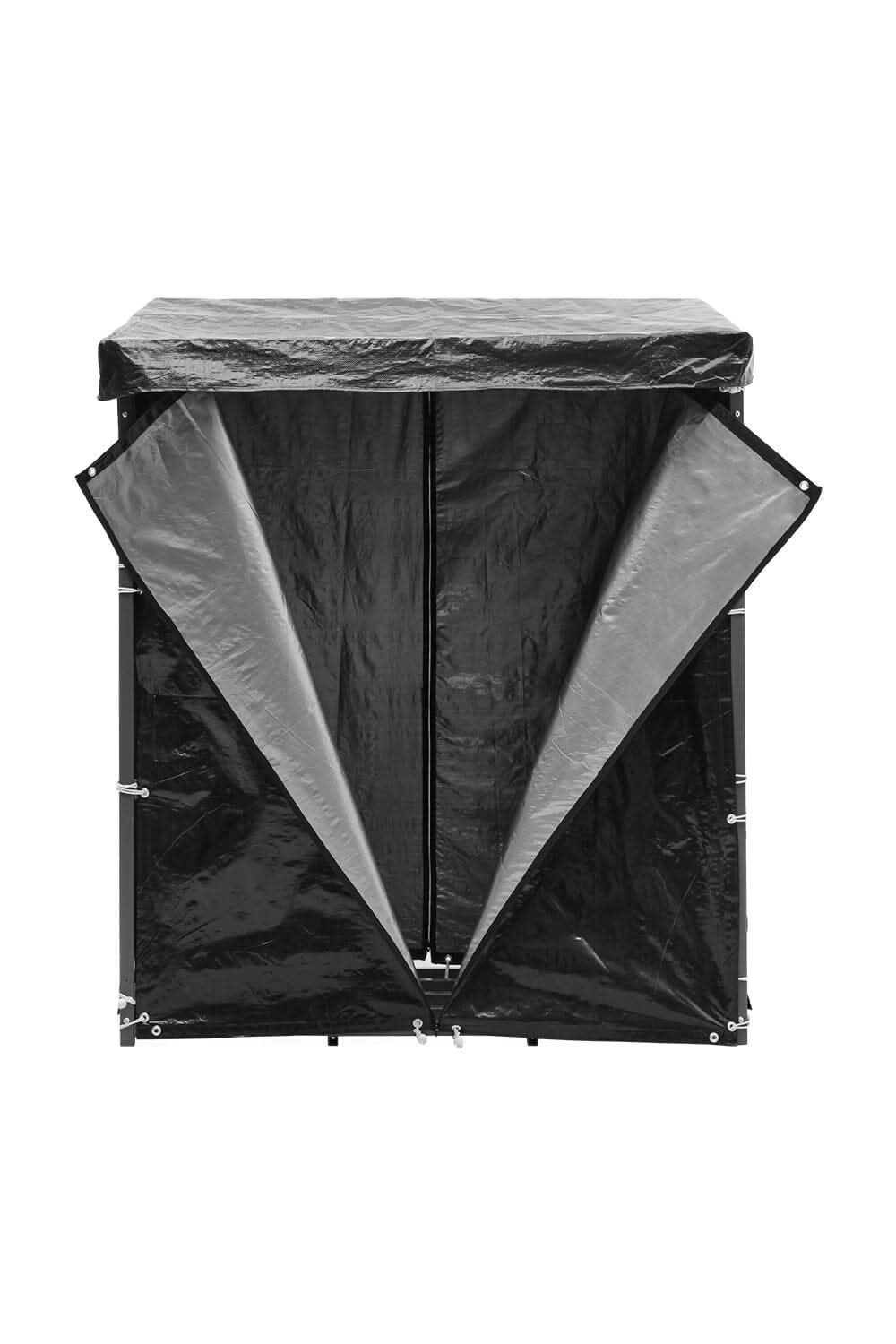 Garden Metal Tube Firewood Rack with PE Cover Roof