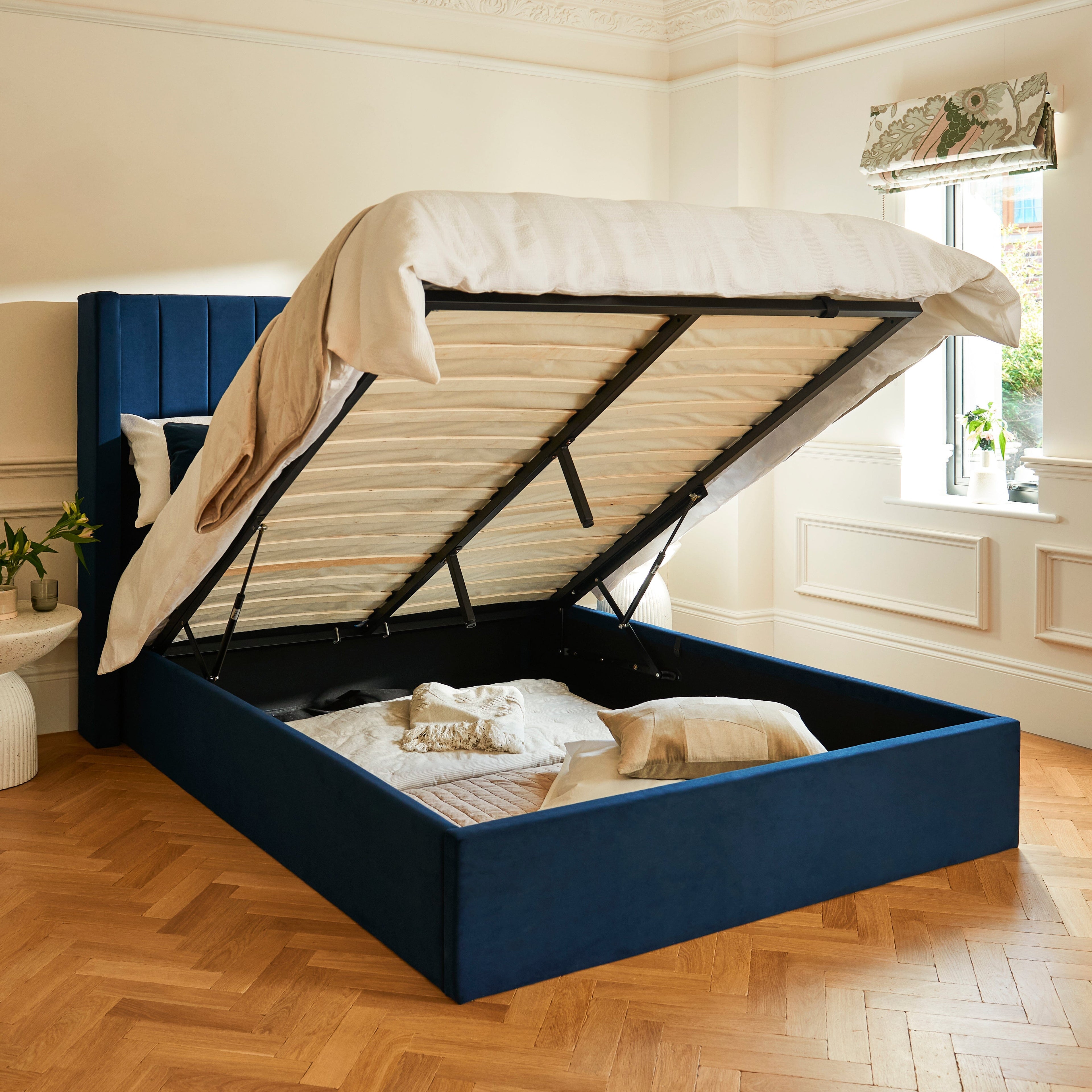 Alice King Ottoman Bed - Ink