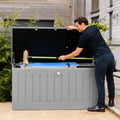XXL Extra-Large Weatherproof Garden Storage Box Bench – Outdoor Plastic Shed for Cushions, Tools & Garden Storage