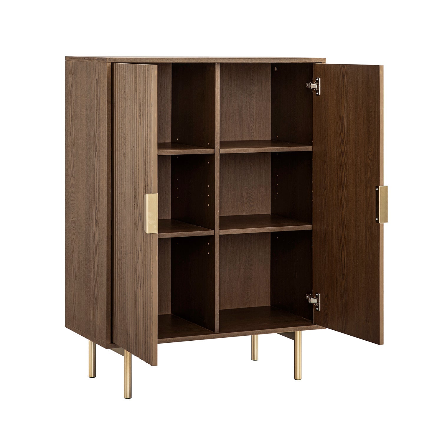 Richmond Ridged Highboard Storage Cabinet, Dark Ash