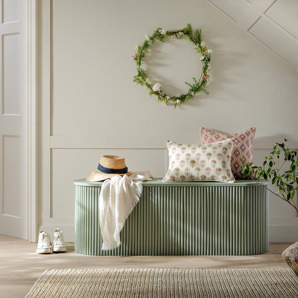 Maru Storage Ottoman Bench, Sage Green