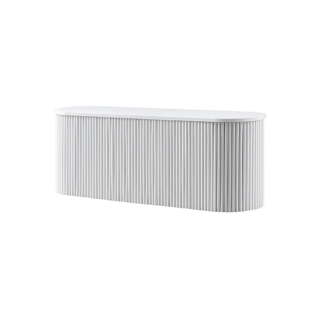 Maru Storage Ottoman Bench, Washed White