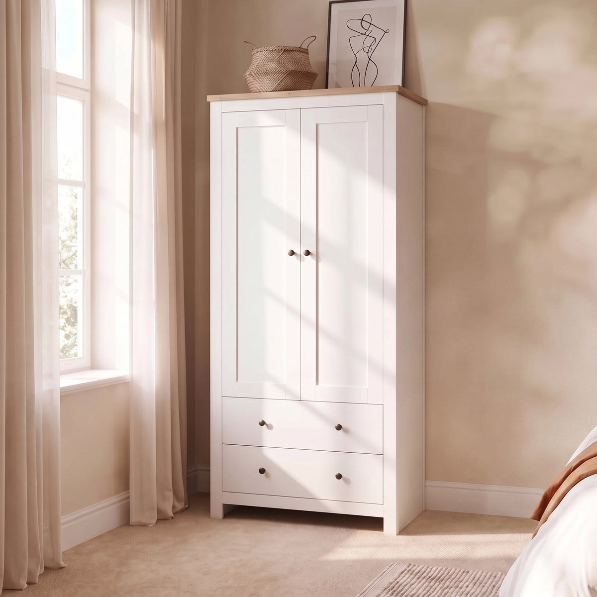 Bampton Double Wardrobe - Alabaster White