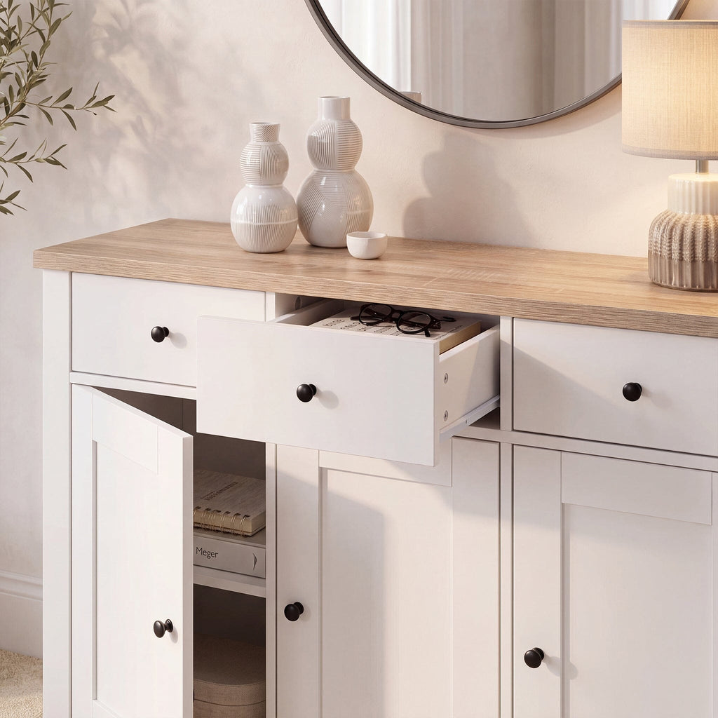 Bampton 3 Door Sideboard - Alabaster White