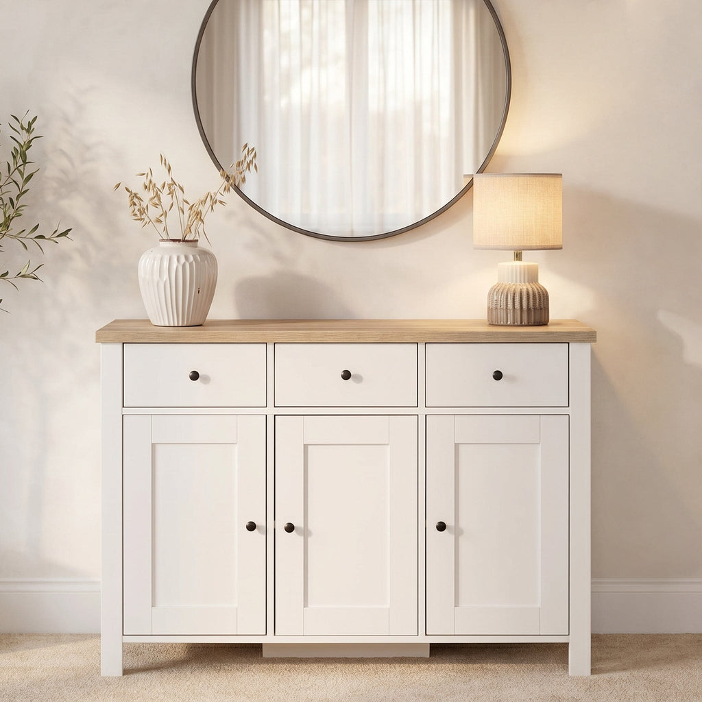 Bampton 3 Door Sideboard - Alabaster White