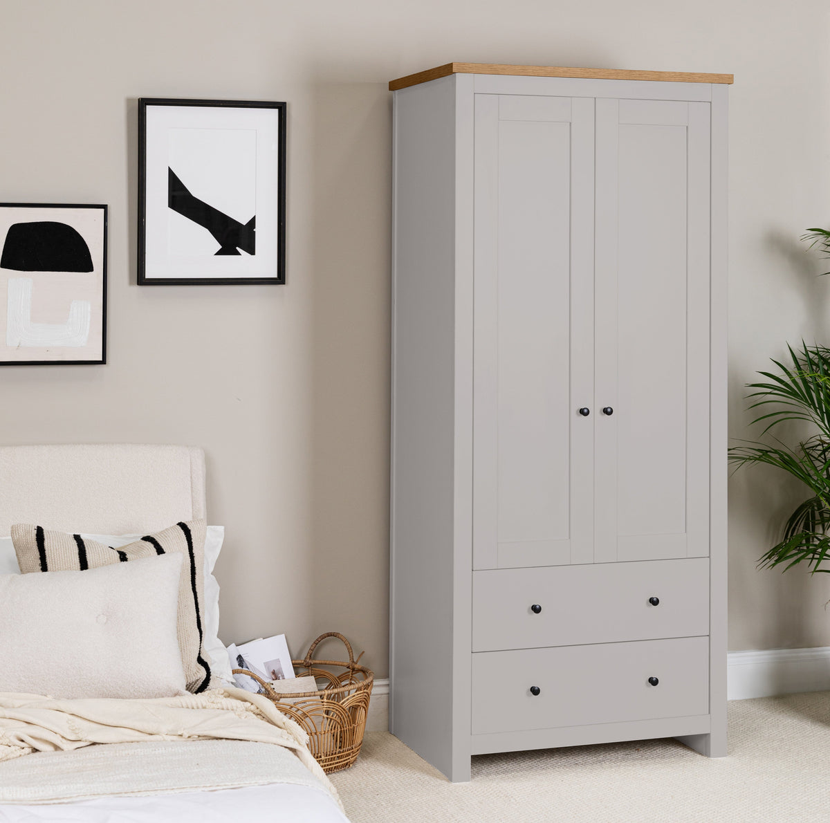 Bampton Double Wardrobe - Stone Grey