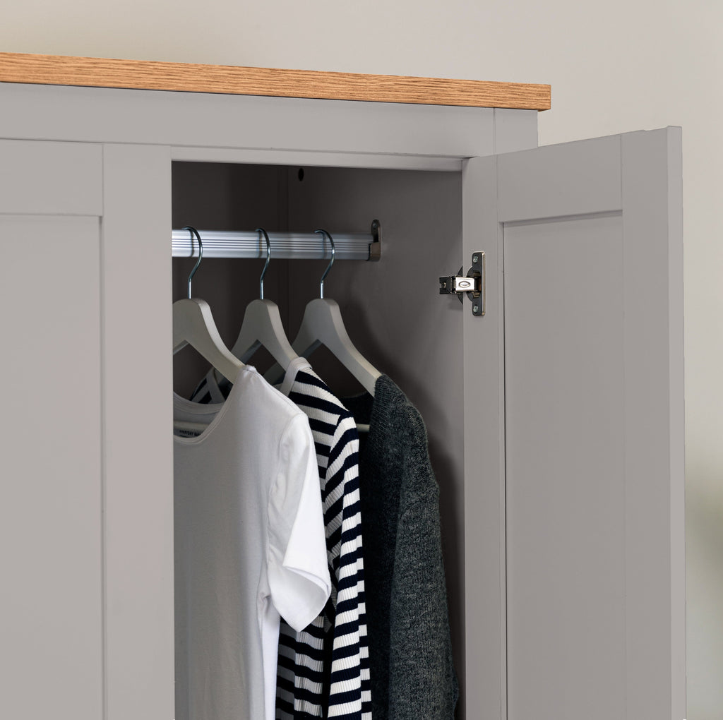 Bampton Double Wardrobe - Stone Grey