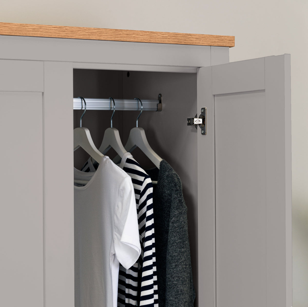 Bampton Double Wardrobe - Stone Grey